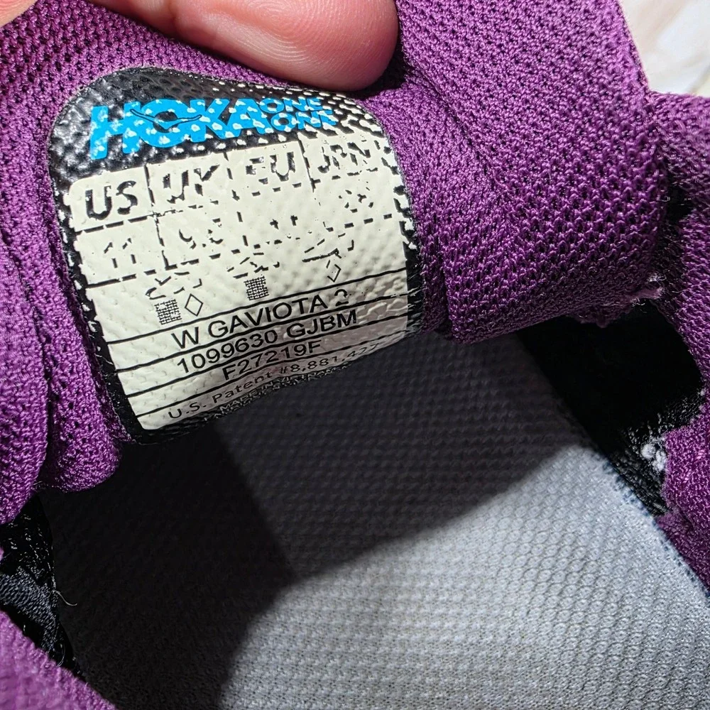 Hoka One One Gaviota 2 Womens Purple Orange Running Shoes 1099630 GJBM Size 11